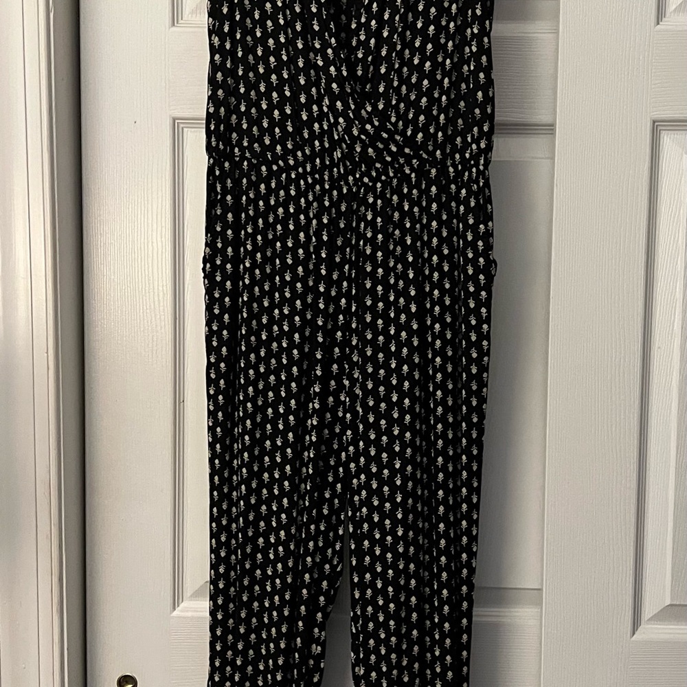 Lucky Brand Monochrome Floral Jumpsuit, Size S